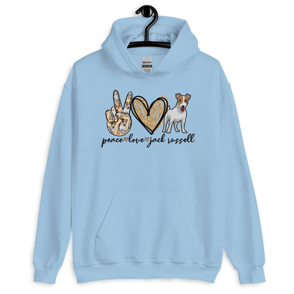 Peace Love Jack Russell Unisex Hoodie
