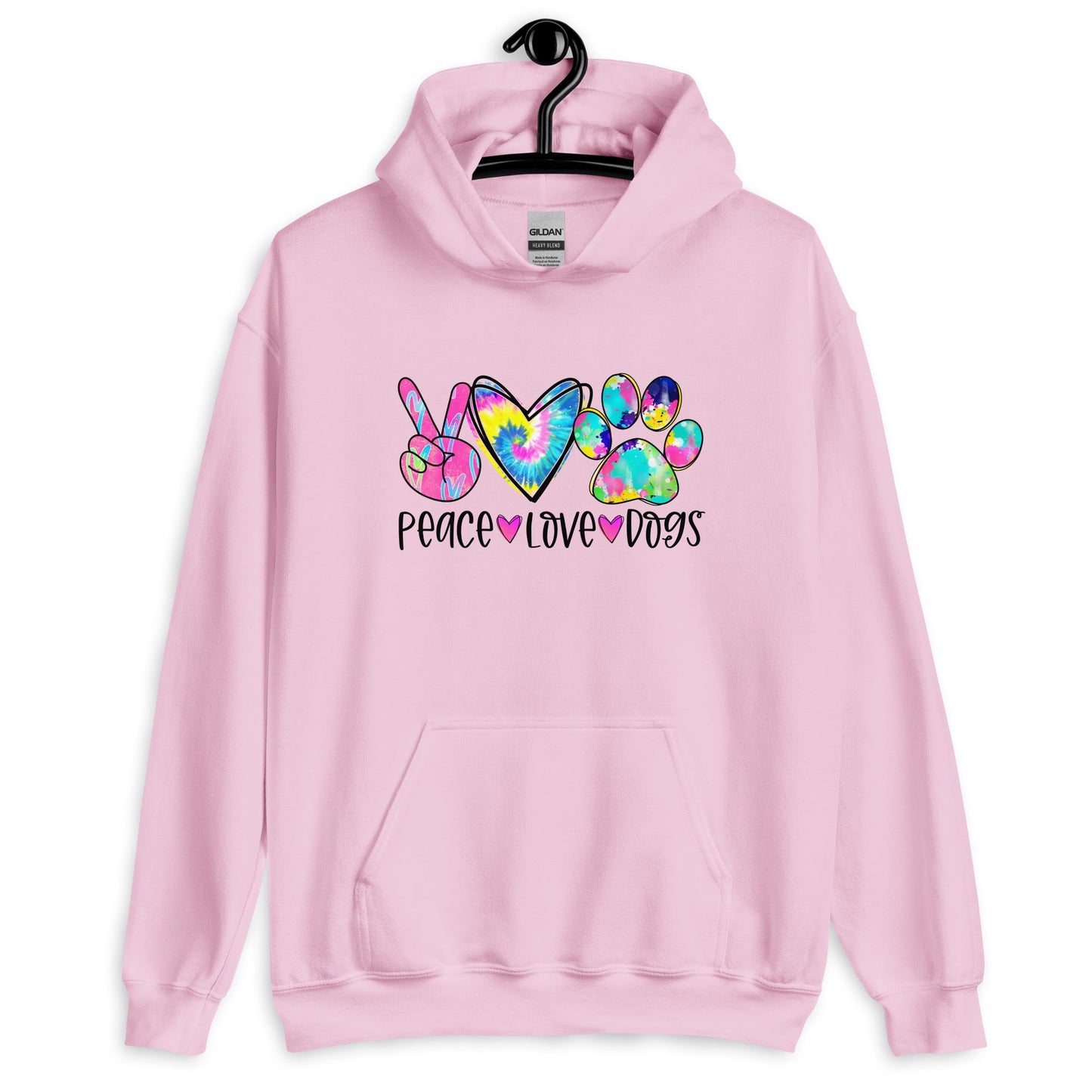Peace Love Dogs Tie Dye Hoodie