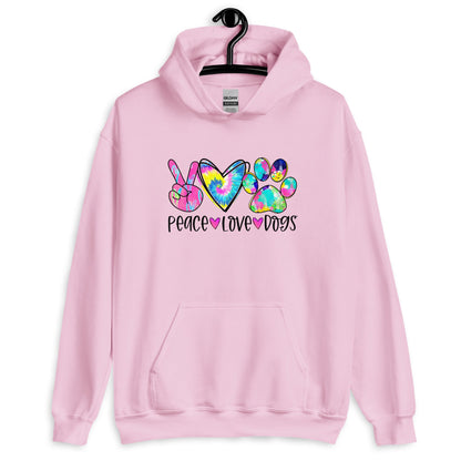 Peace Love Dogs Tie Dye Hoodie