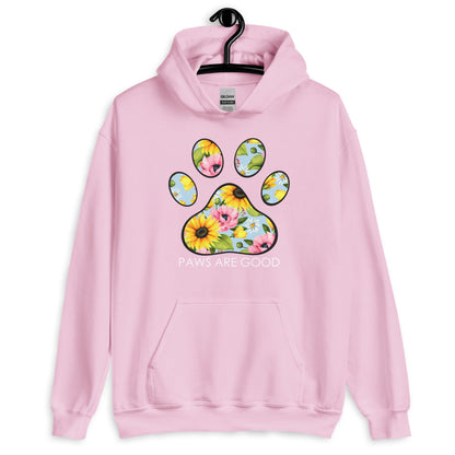 Yellow Floral Paw Print Hoodie