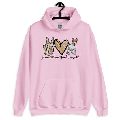 Peace Love Jack Russell Unisex Hoodie