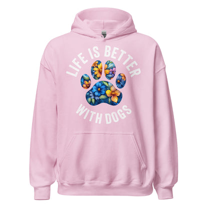 Floral Paw Life is Better with Dogs Hoodie