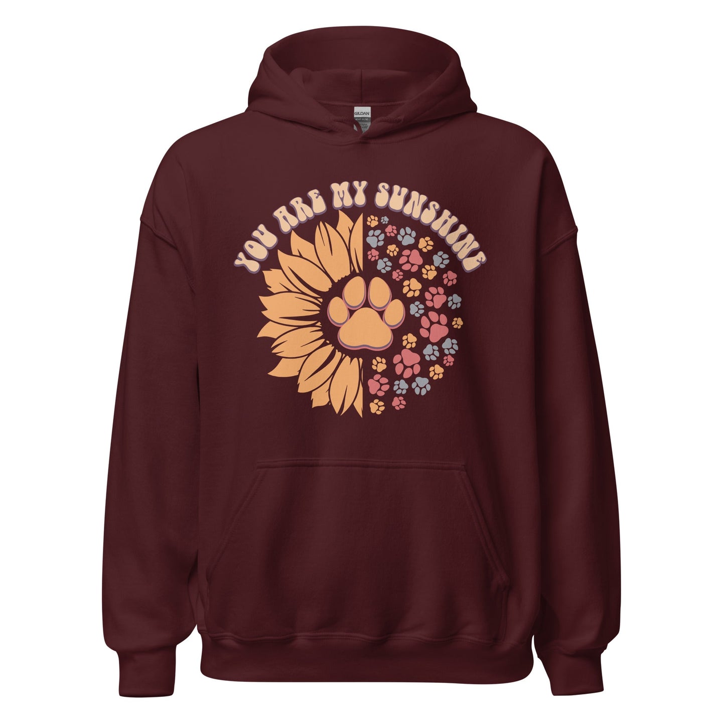 You Are My Sunshine Sunflower Paw Print Hoodie