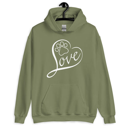 Love Dog Paw Print Hoodie