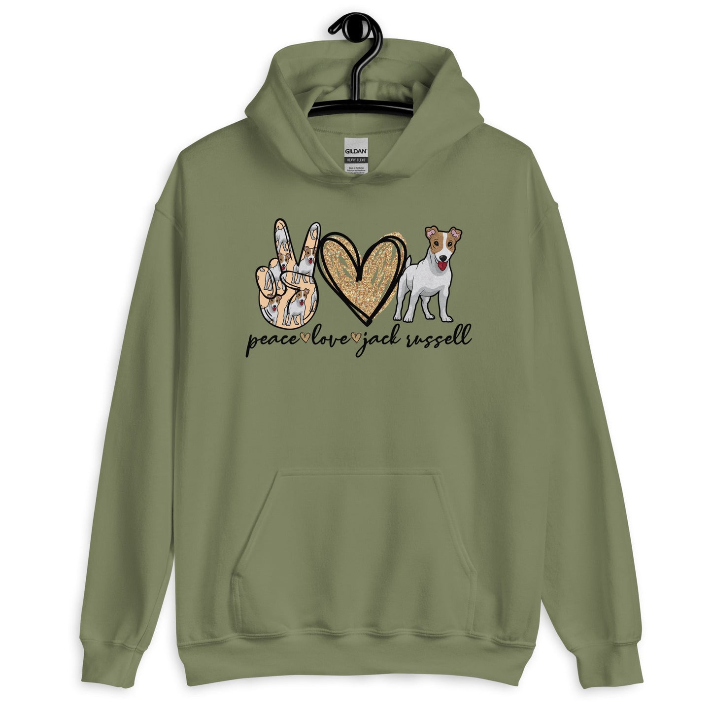 Peace Love Jack Russell Unisex Hoodie