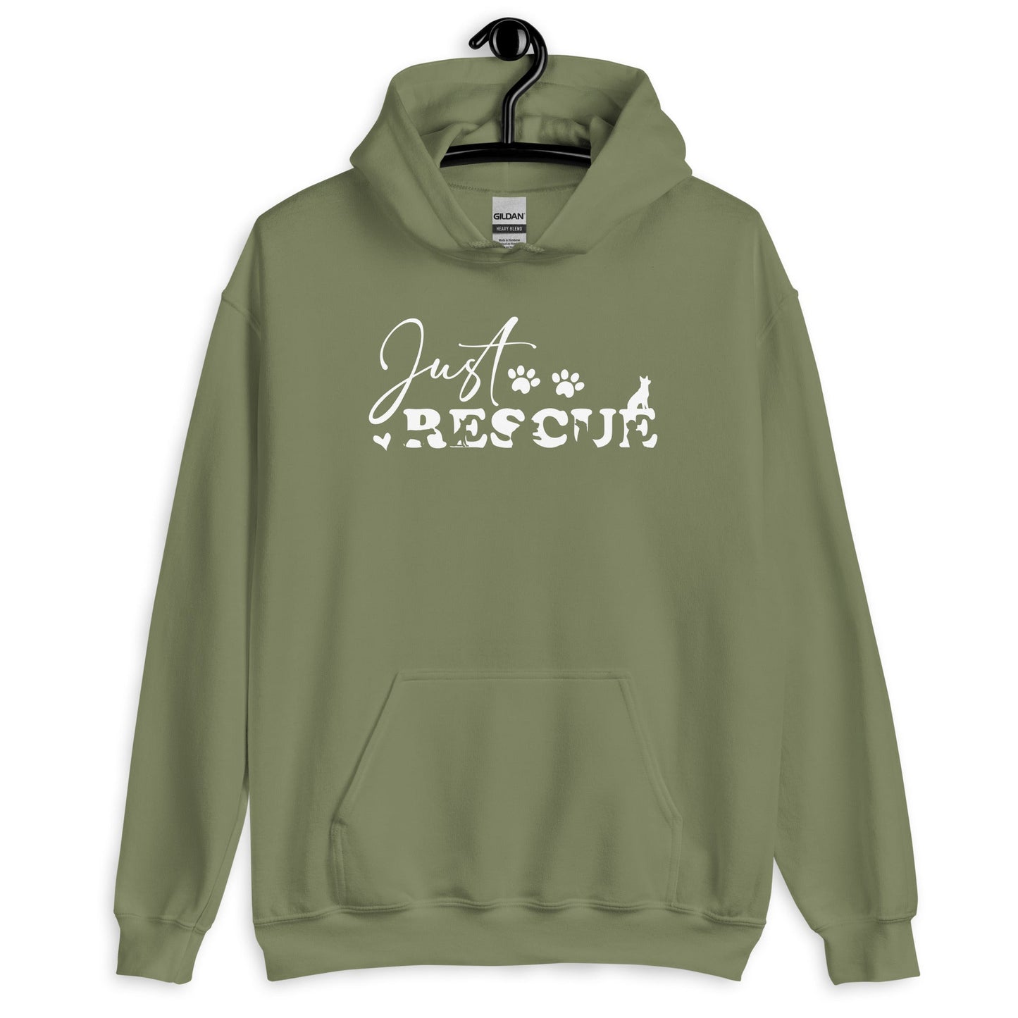 Just Rescue Hoodie - Rescue Dog Lover Pullover for Shelter Advocates
