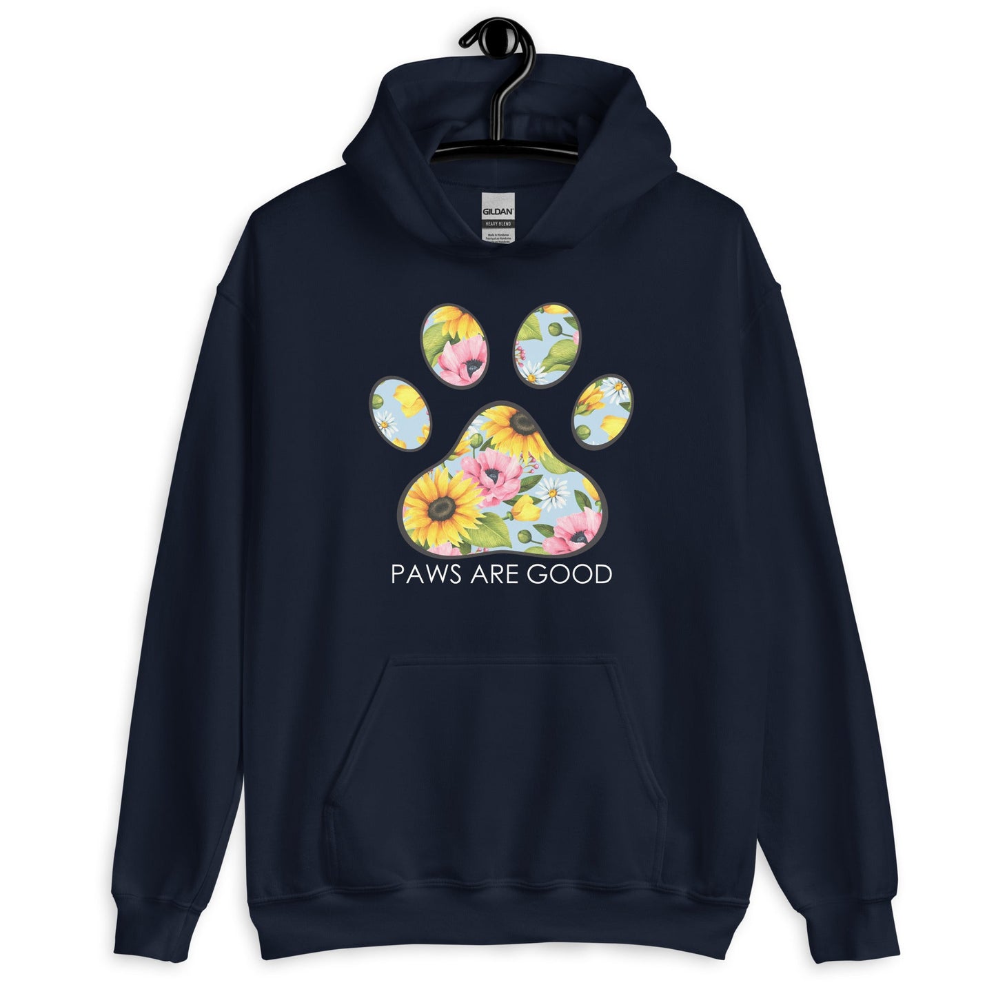 Yellow Floral Paw Print Hoodie
