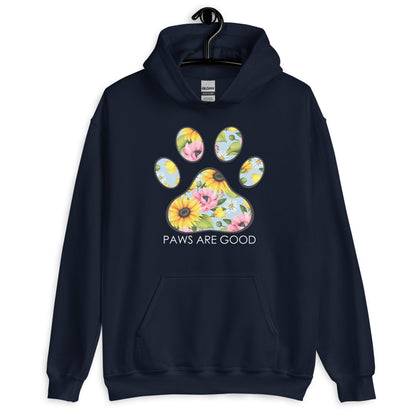 Yellow Floral Paw Print Hoodie