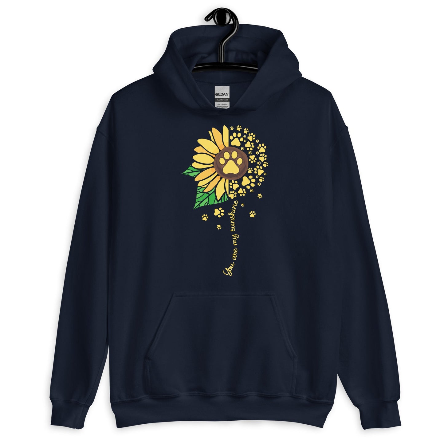 You are My Sunshine Paw Print Sunflower Hoodie