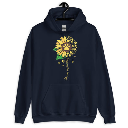 You are My Sunshine Paw Print Sunflower Hoodie