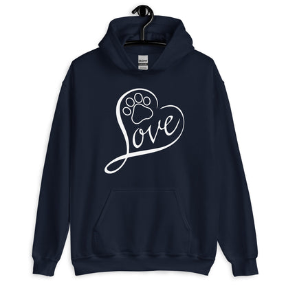 Love Dog Paw Print Hoodie
