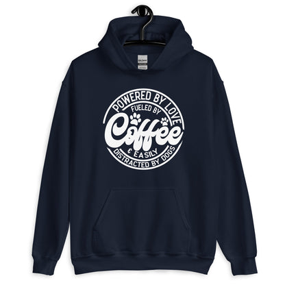 Powered by love & Easily Distracted By Dogs  Hoodie