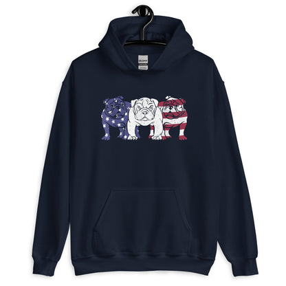Bulldog American Flag Hoodie