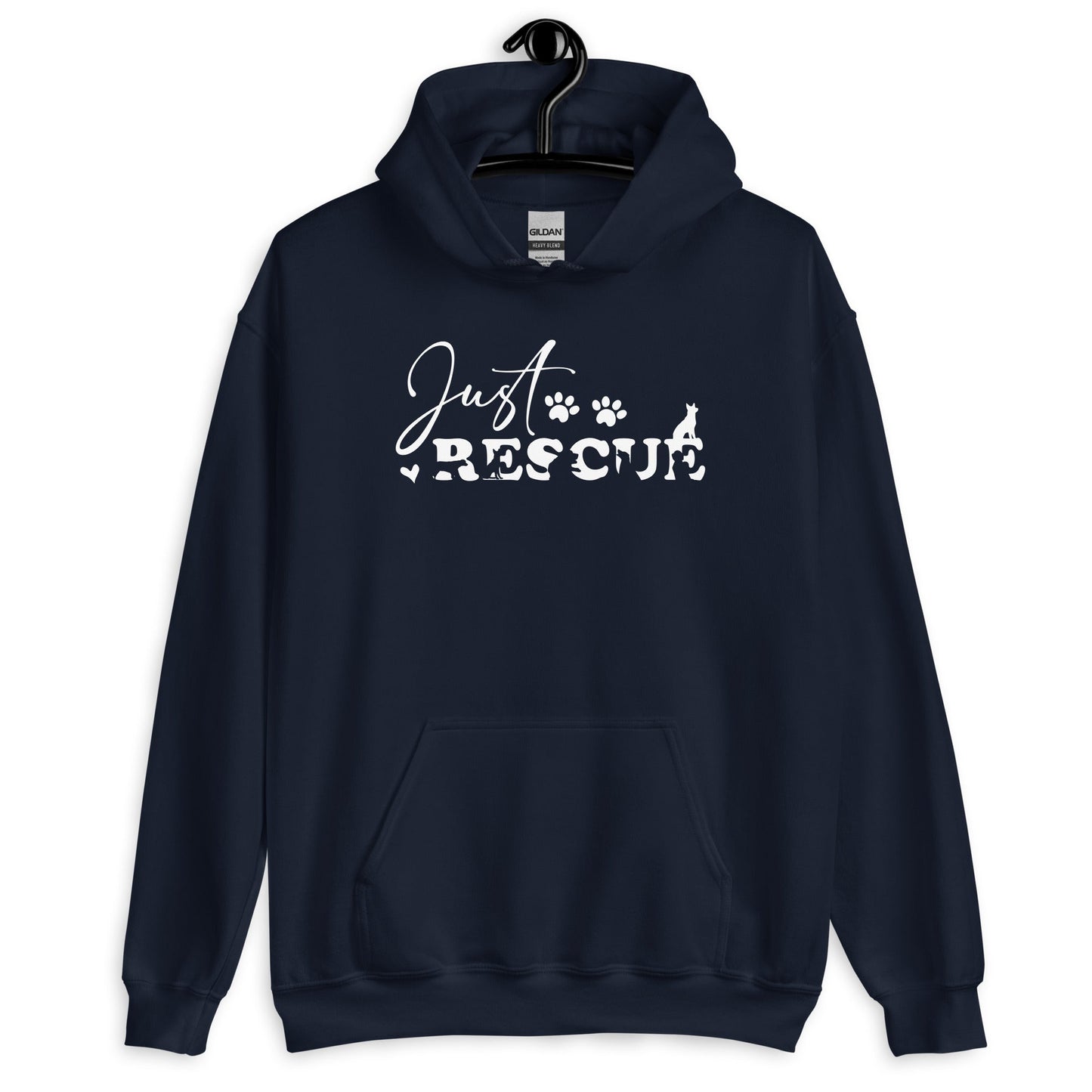 Just Rescue Hoodie - Rescue Dog Lover Pullover for Shelter Advocates