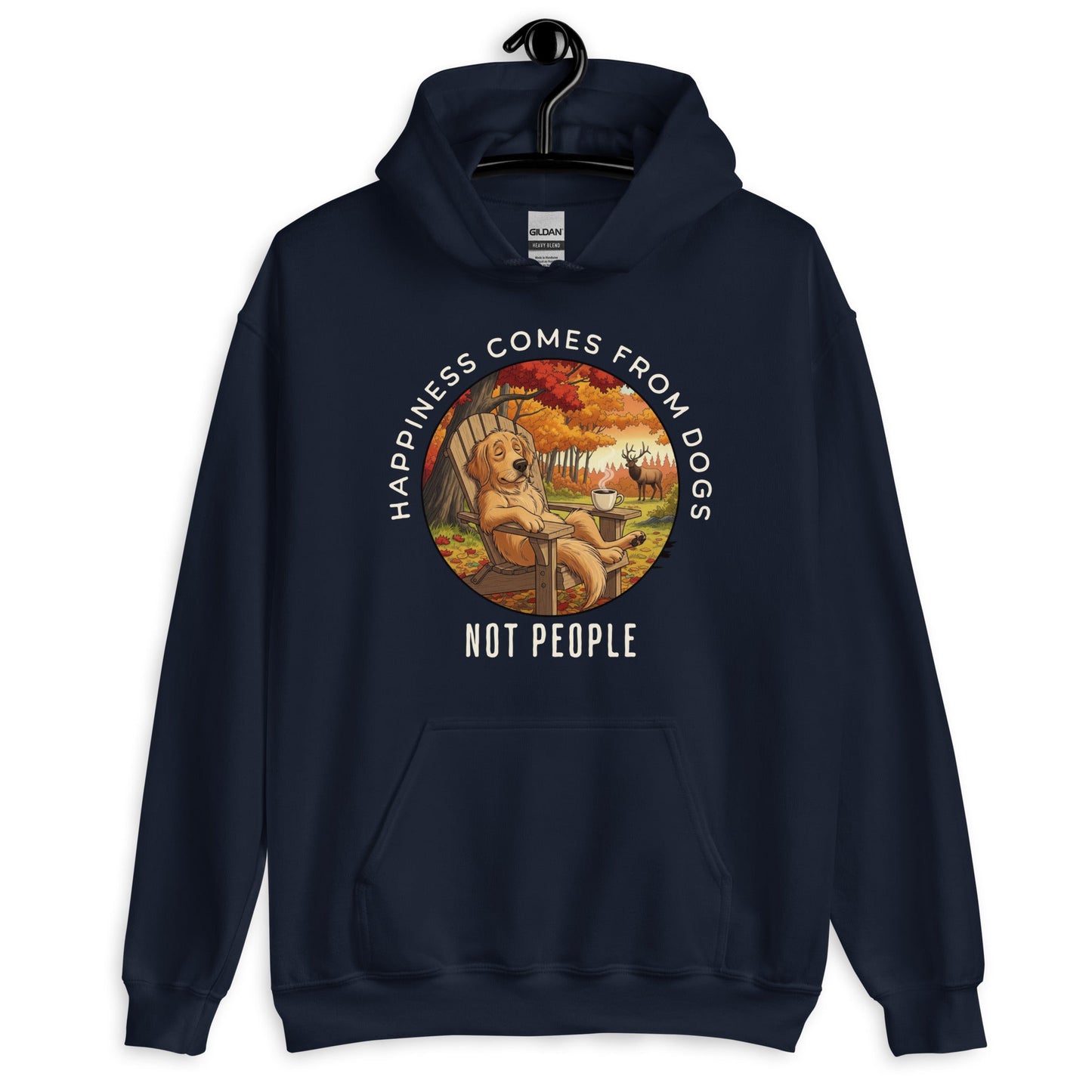 Happiness Comes From Dogs Not People Hoodie
