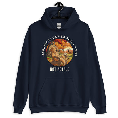 Happiness Comes From Dogs Not People Hoodie