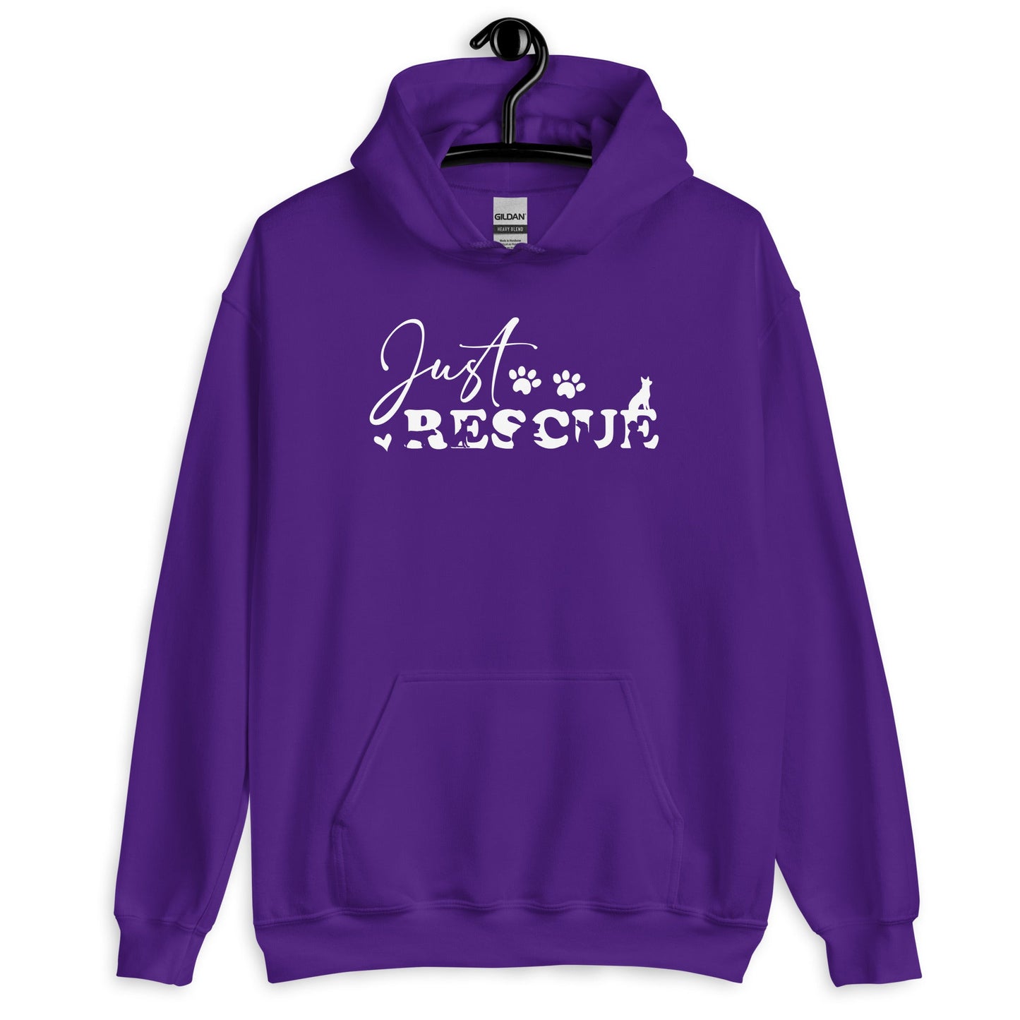 Just Rescue Hoodie - Rescue Dog Lover Pullover for Shelter Advocates