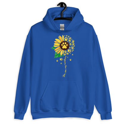 You are My Sunshine Paw Print Sunflower Hoodie