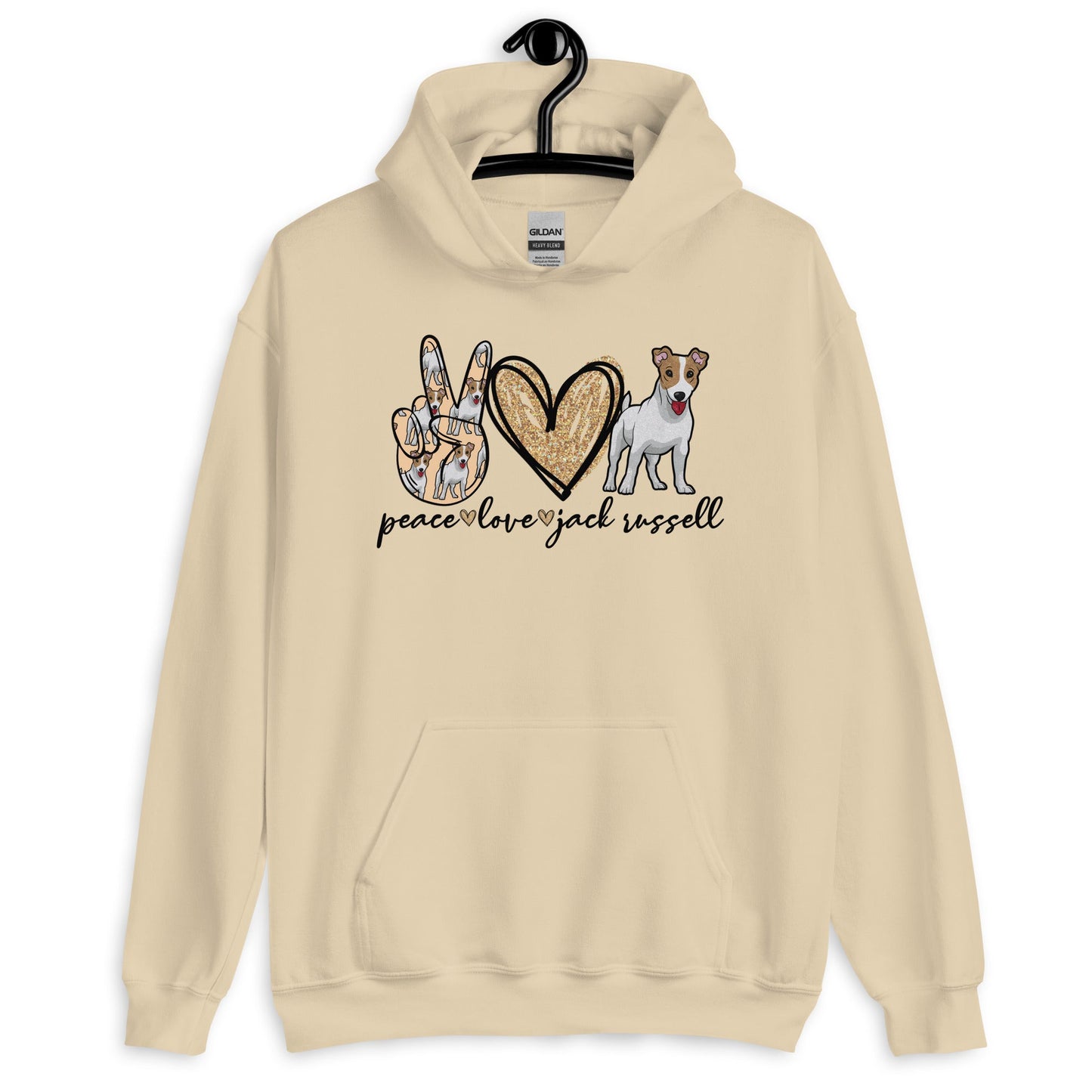 Peace Love Jack Russell Unisex Hoodie