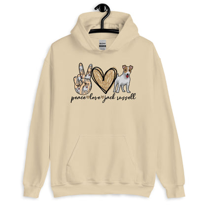 Peace Love Jack Russell Unisex Hoodie