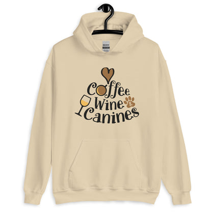Coffee Wine Canines Dog Lovers Unisex Hoodie