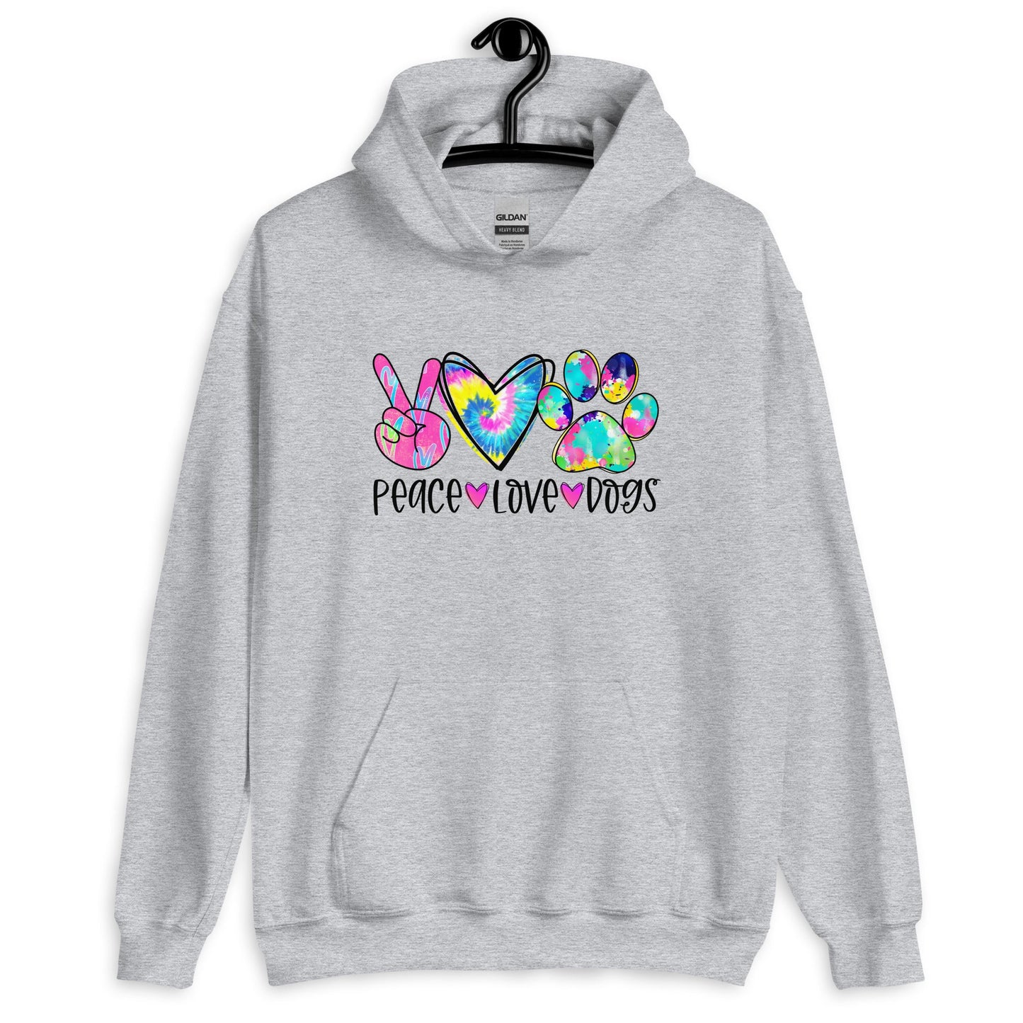 Peace Love Dogs Tie Dye Hoodie