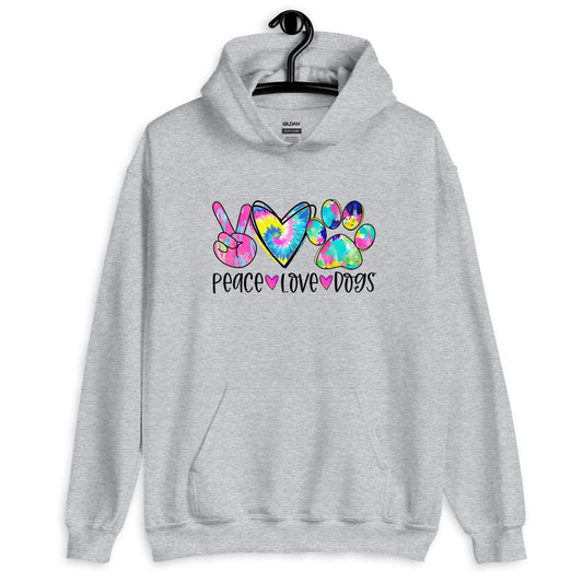 Peace Love Dogs Tie Dye Hoodie