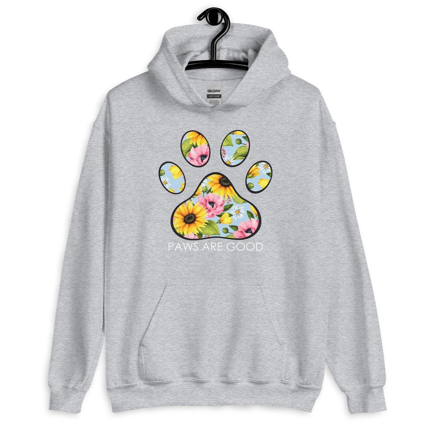 Yellow Floral Paw Print Hoodie