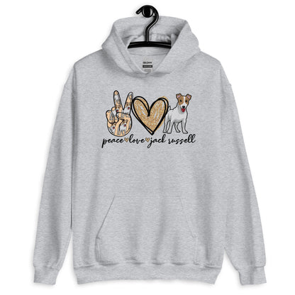 Peace Love Jack Russell Unisex Hoodie