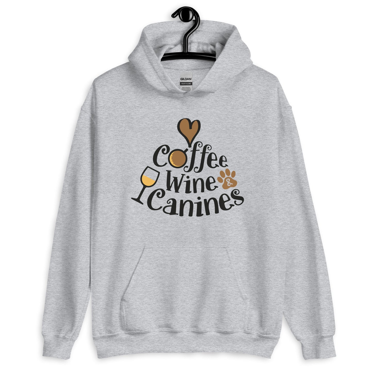Coffee Wine Canines Dog Lovers Unisex Hoodie