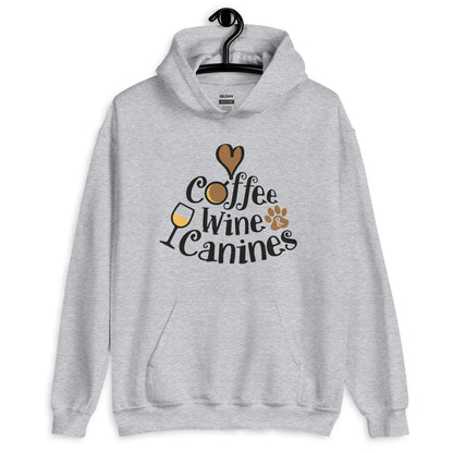 Coffee Wine Canines Dog Lovers Unisex Hoodie