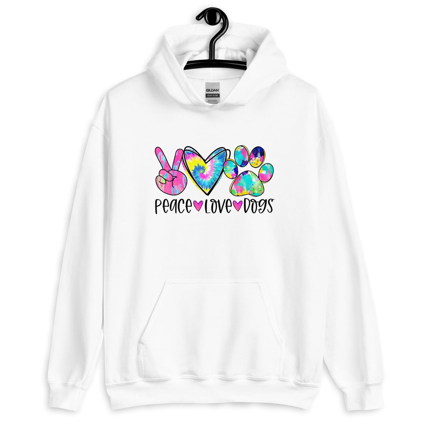 Peace Love Dogs Tie Dye Hoodie