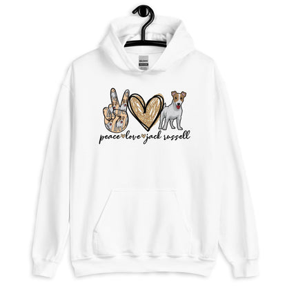 Peace Love Jack Russell Unisex Hoodie