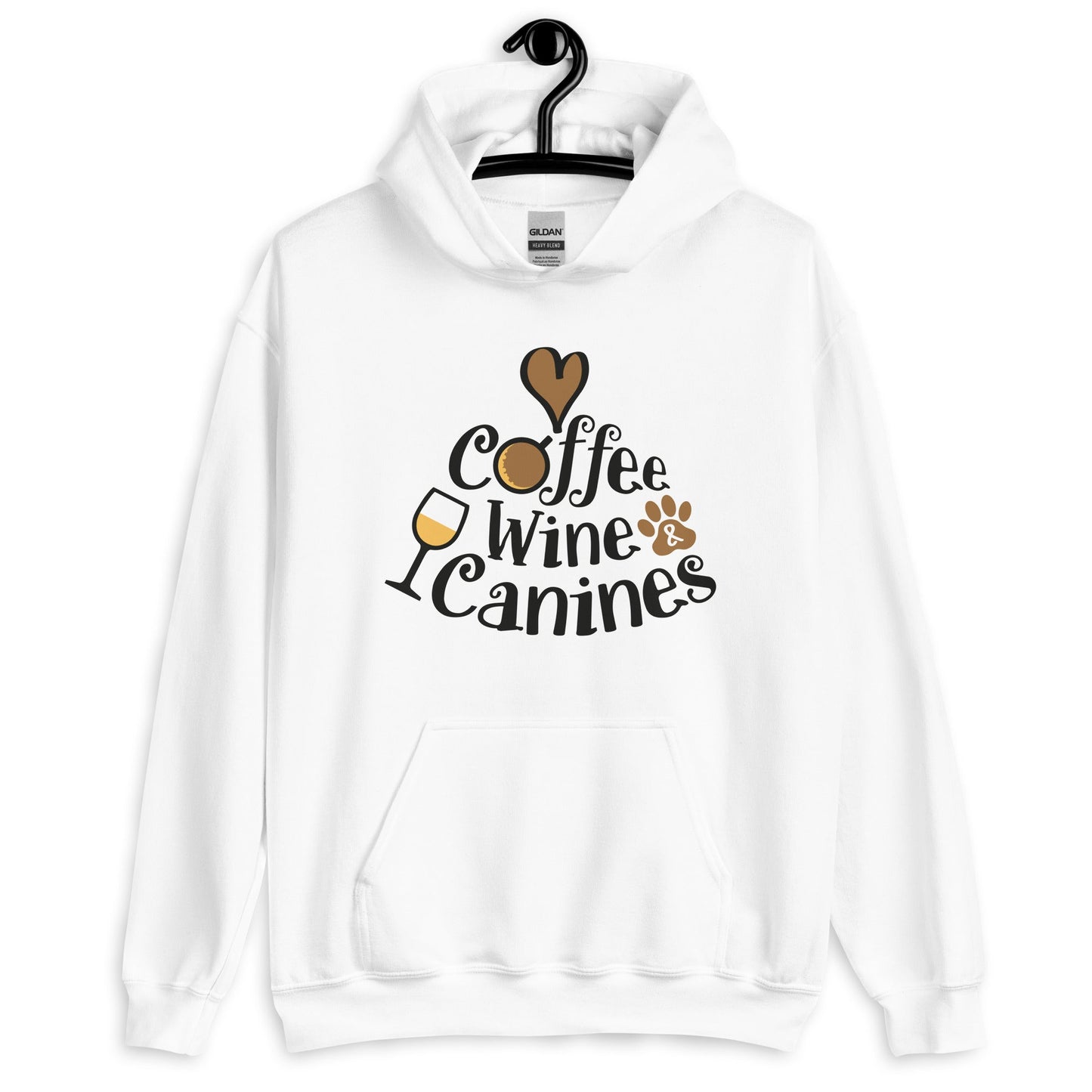 Coffee Wine Canines Dog Lovers Unisex Hoodie