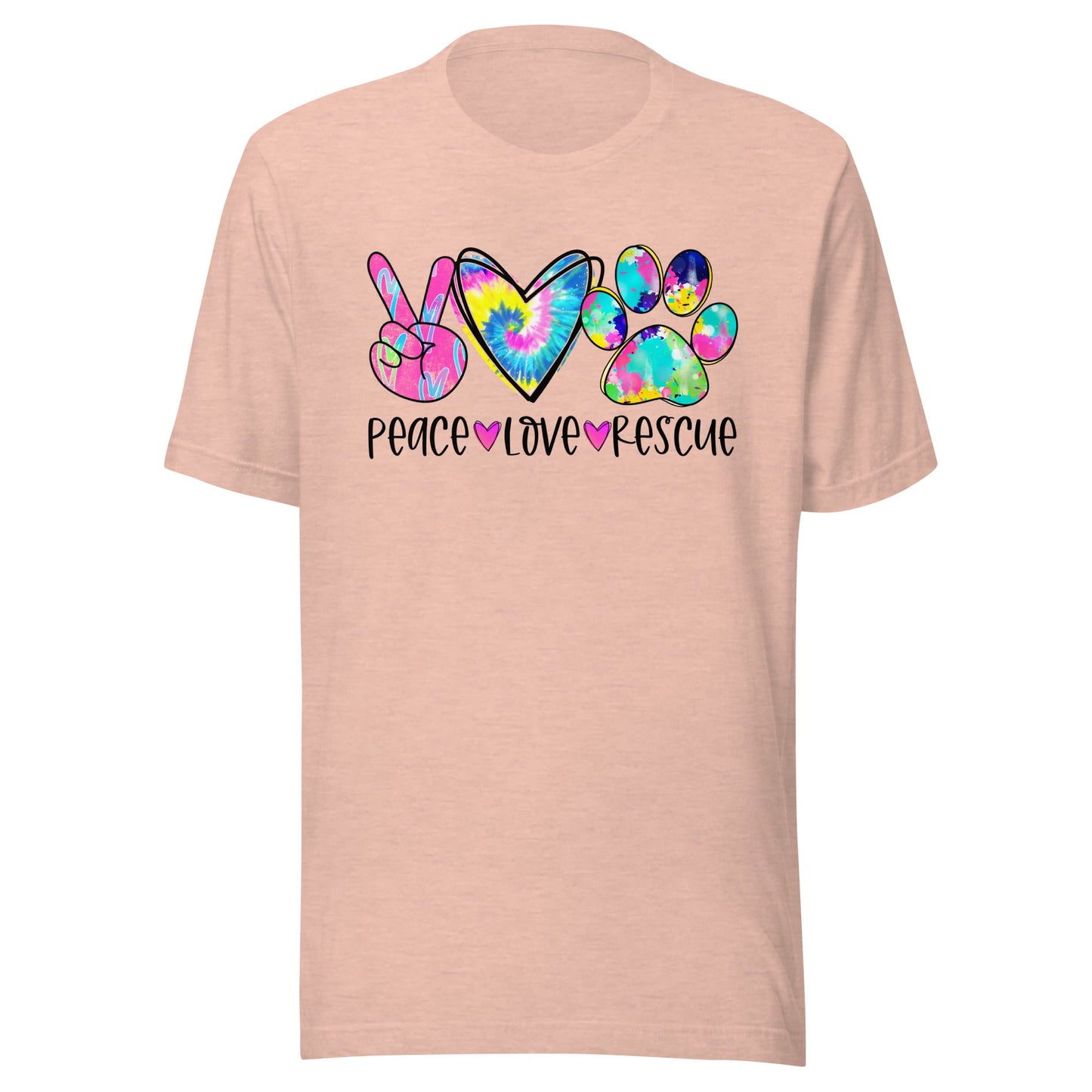 Peace Love Rescue Tie Dye T-Shirt