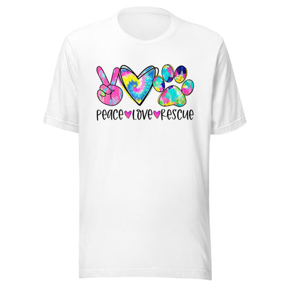 Peace Love Rescue Tie Dye T-Shirt